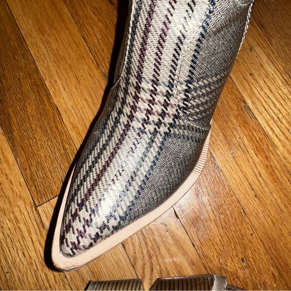 FENDI PLAID LONG COWBOY BOOTS WESTERN - Picture 12 of 16